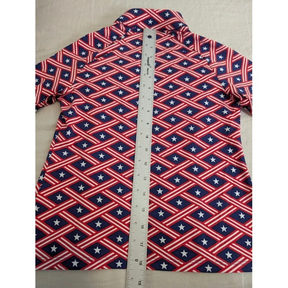 IBKUL Quarter Zip Top Youth Size 5/6 Red White Blue Stars Stripes NWOT - Picture 4 of 5